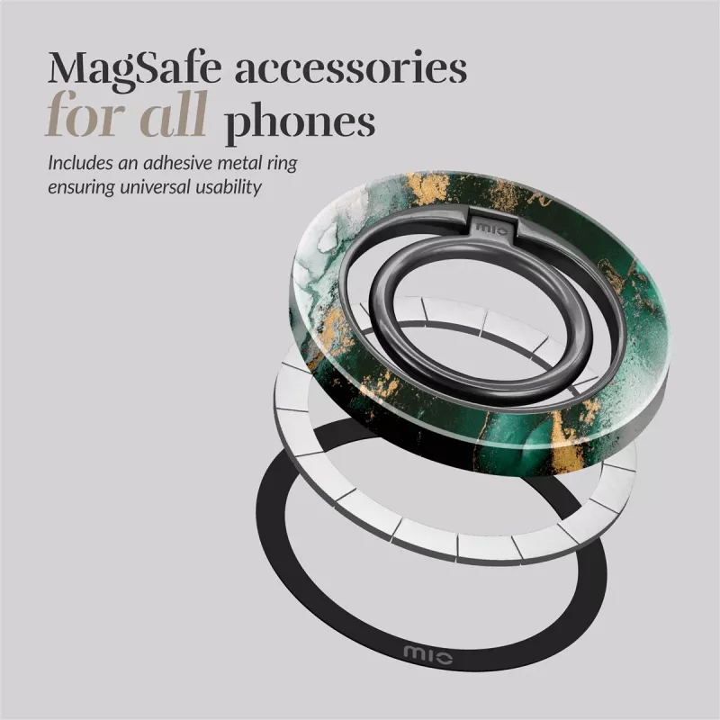 MIO Green Marble Magsafe puzdro kompatibilné s držiakom na prsteň