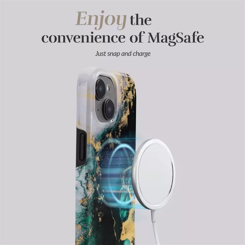 MIO Green Marble Magsafe kompatibilné puzdro pre iPhone 16 Plus