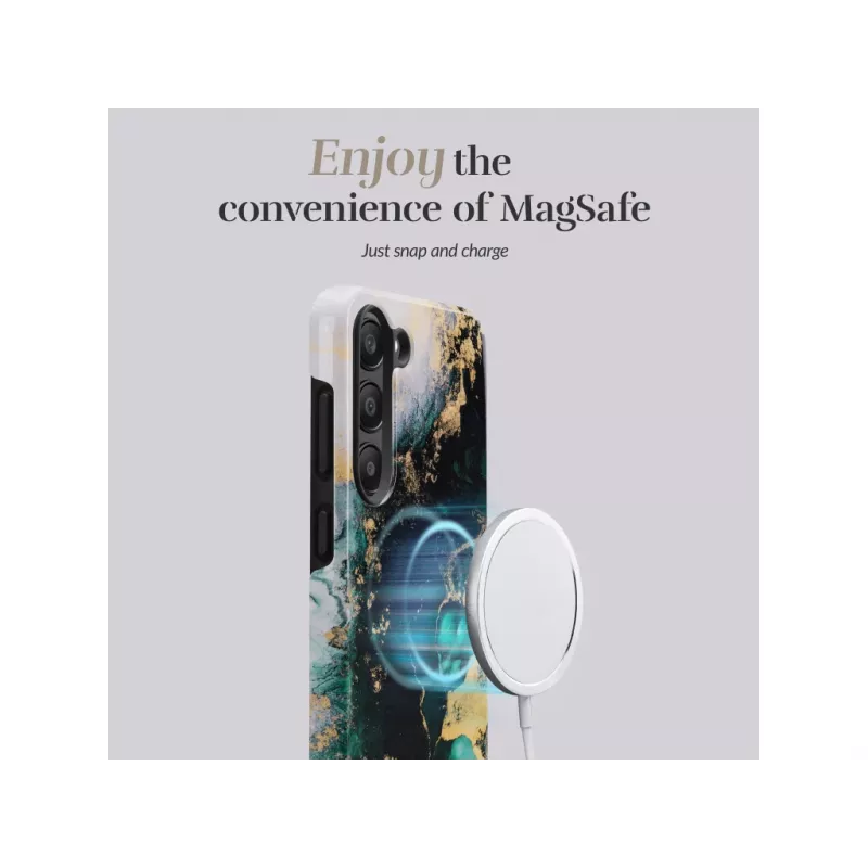 MIO Green Marble Magsafe kompatibilné puzdro pre Samsung S25 5G