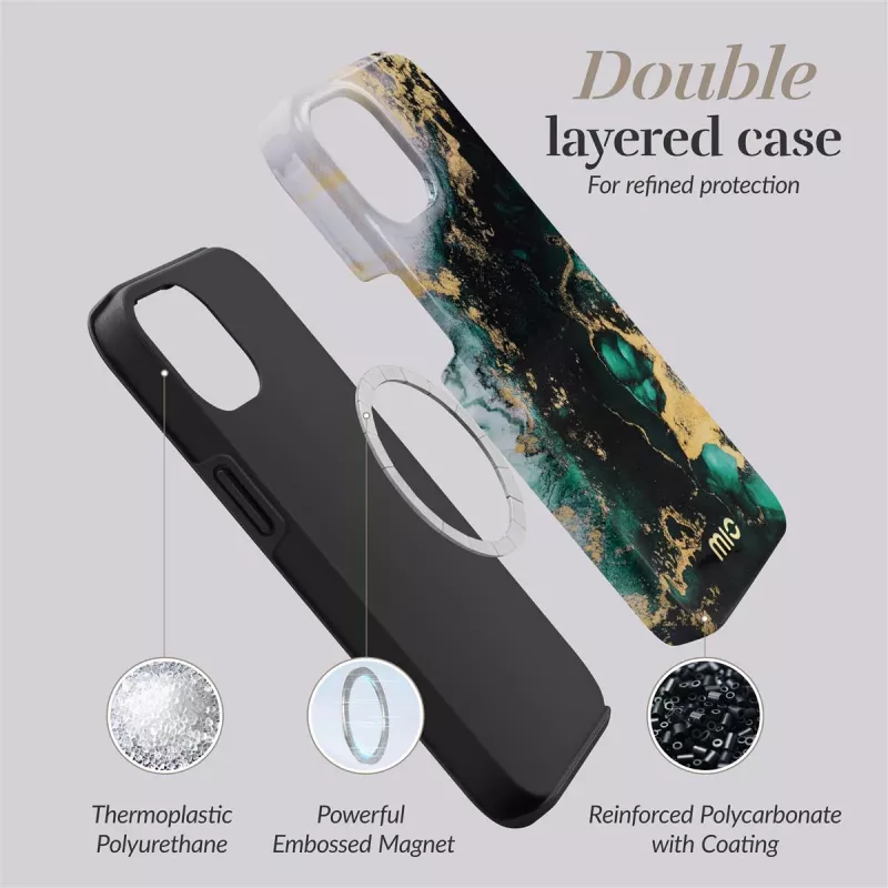 MIO Green Marble Magsafe kompatibilné pre iPhone 16