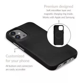 Mio Mobilize Magsafe kompatibilné prémiové kožené puzdro pre Apple iPhone 17 Pro čierne