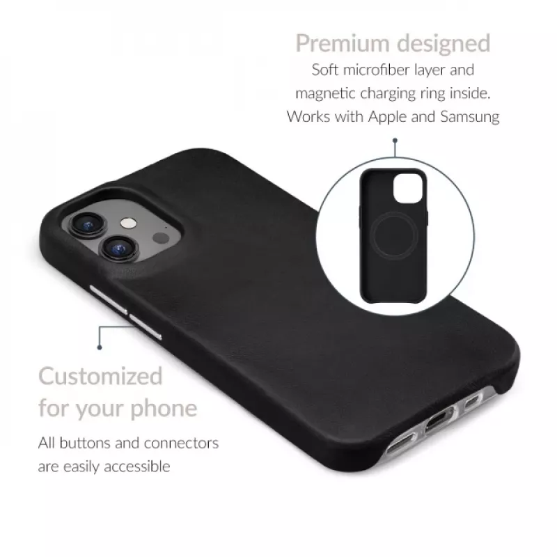 Mio Mobilize Magsafe kompatibilné prémiové kožené puzdro pre Apple iPhone 17 Pro čierne