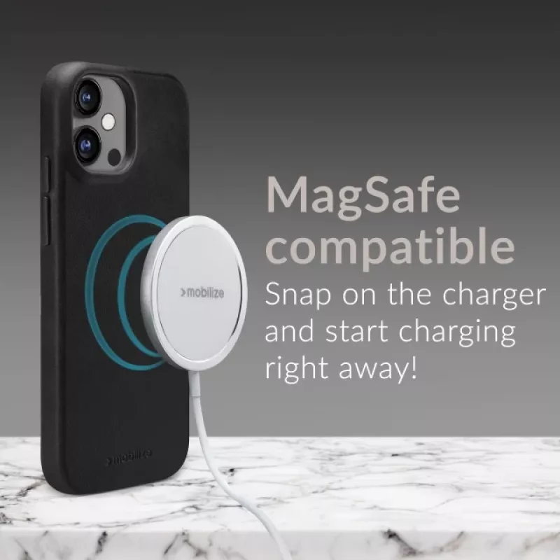 Mio Mobilize Magsafe kompatibilné prémiové kožené puzdro pre Apple iPhone 17 Pro čierne