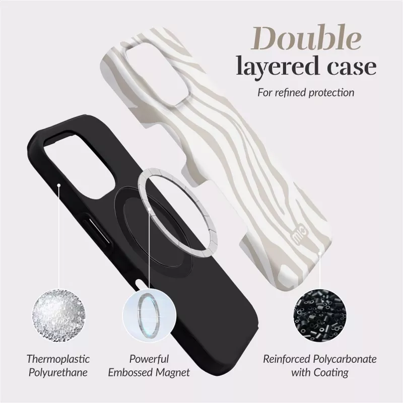 MIO Sandy Zebra Magsafe puzdro kompatibilné s iPhone 16 Plus