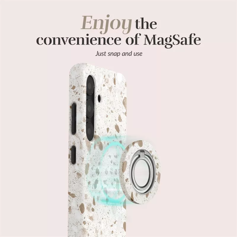 MIO Soft Terrazzo puzdro kompatibilné s MagSafe s držiakom na prsteň