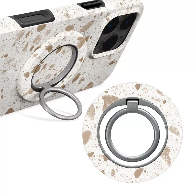 MIO Soft Terrazzo puzdro kompatibilné s MagSafe s držiakom na prsteň