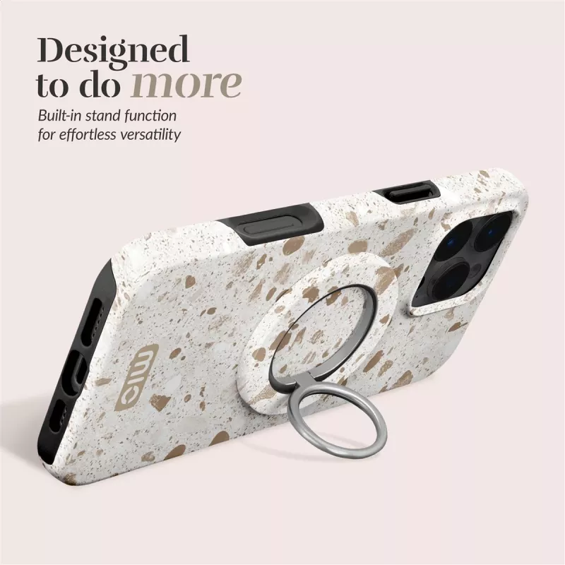 MIO Soft Terrazzo puzdro kompatibilné s MagSafe s držiakom na prsteň