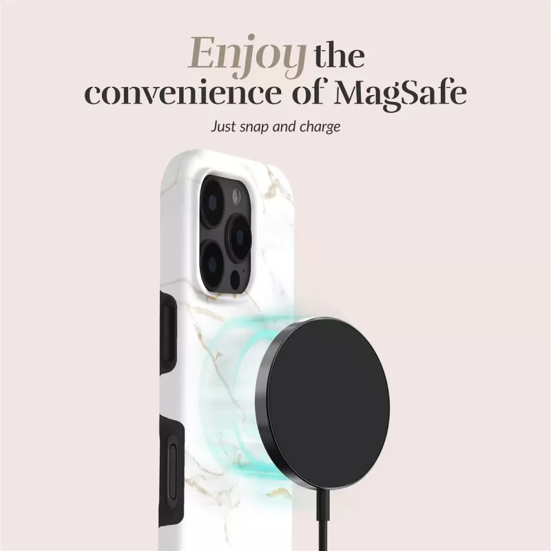 MIO White Marble Magsafe puzdro kompatibilné pre iPhone 16 Plus