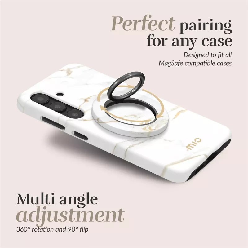 MIO White Marble Magsafe puzdro kompatibilné s držiakom na prsteň