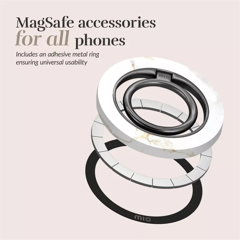 MIO White Marble Magsafe puzdro kompatibilné s držiakom na prsteň