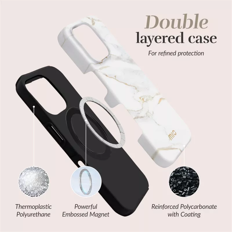 MIO White Marble Magsafe Compatible pre iPhone 17
