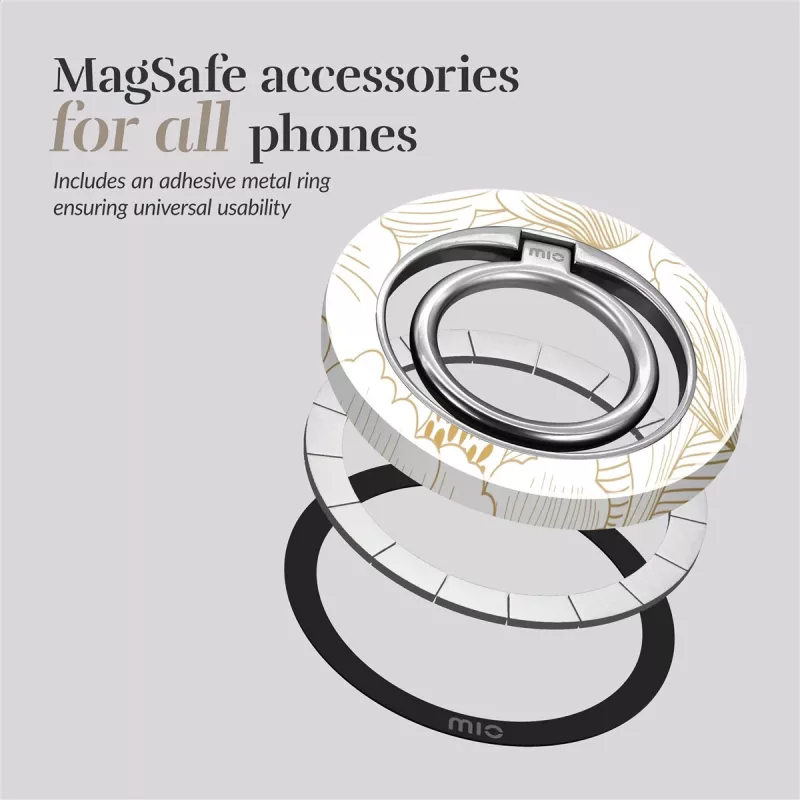 MIO White Roses Magsafe puzdro kompatibilné s držiakom na prsteň