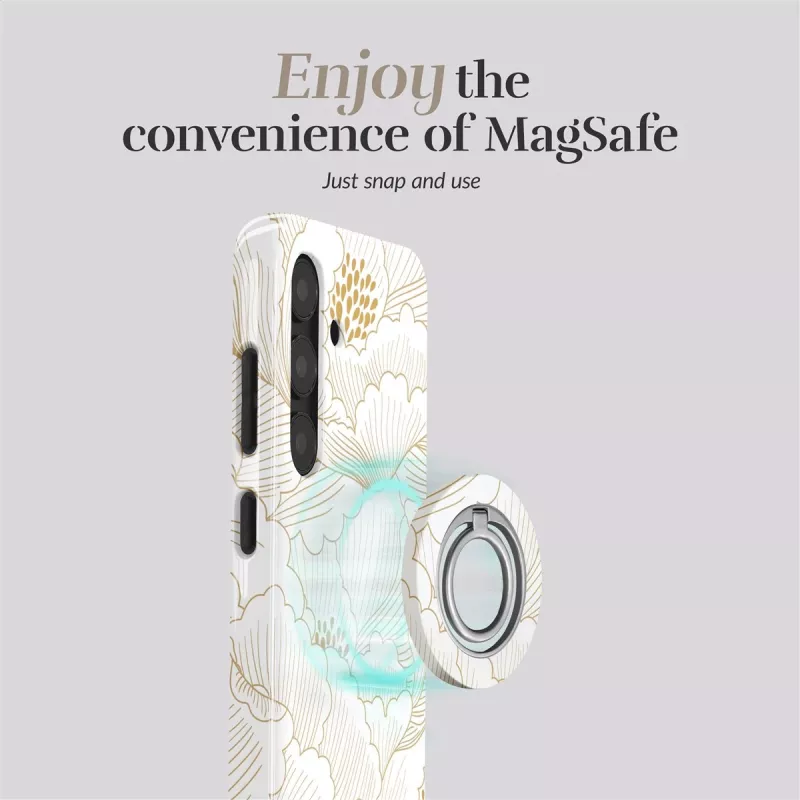 MIO White Roses Magsafe puzdro kompatibilné s držiakom na prsteň