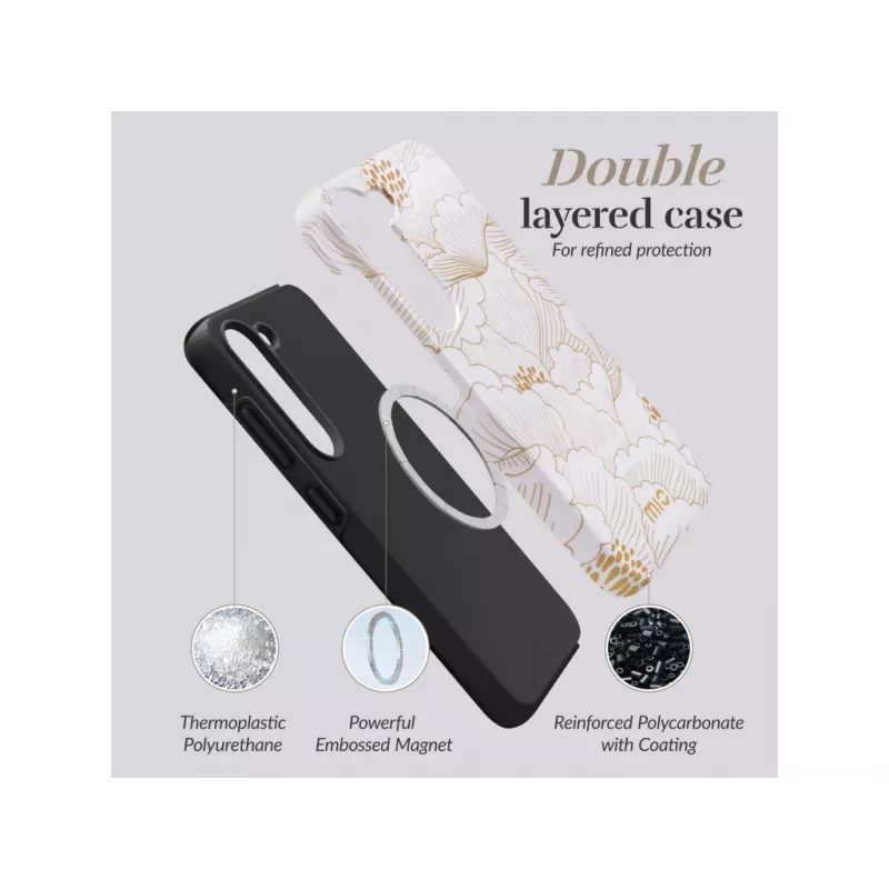 MIO White Roses Magsafe kompatibilné puzdro pre Samsung S24 5G