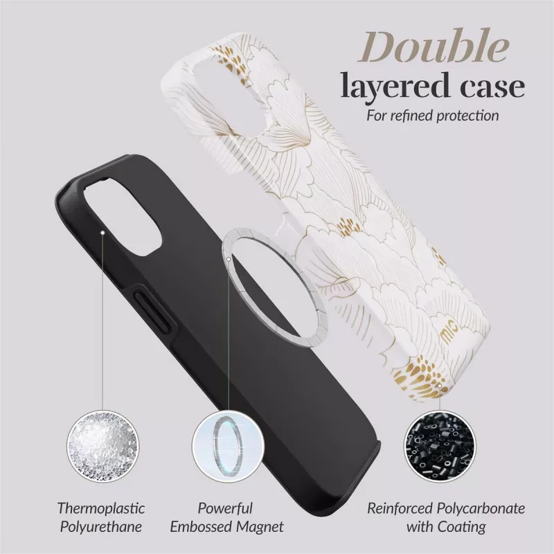 MIO White Roses Magsafe Kompatibilné pre iPhone 16 Plus