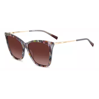 MISSONI dámske slnečné okuliare Butterfly MIS0106SX193X - hnedý vzorovaný acetátový rám, hnedé gradientné šošovky, UV400 ochrana