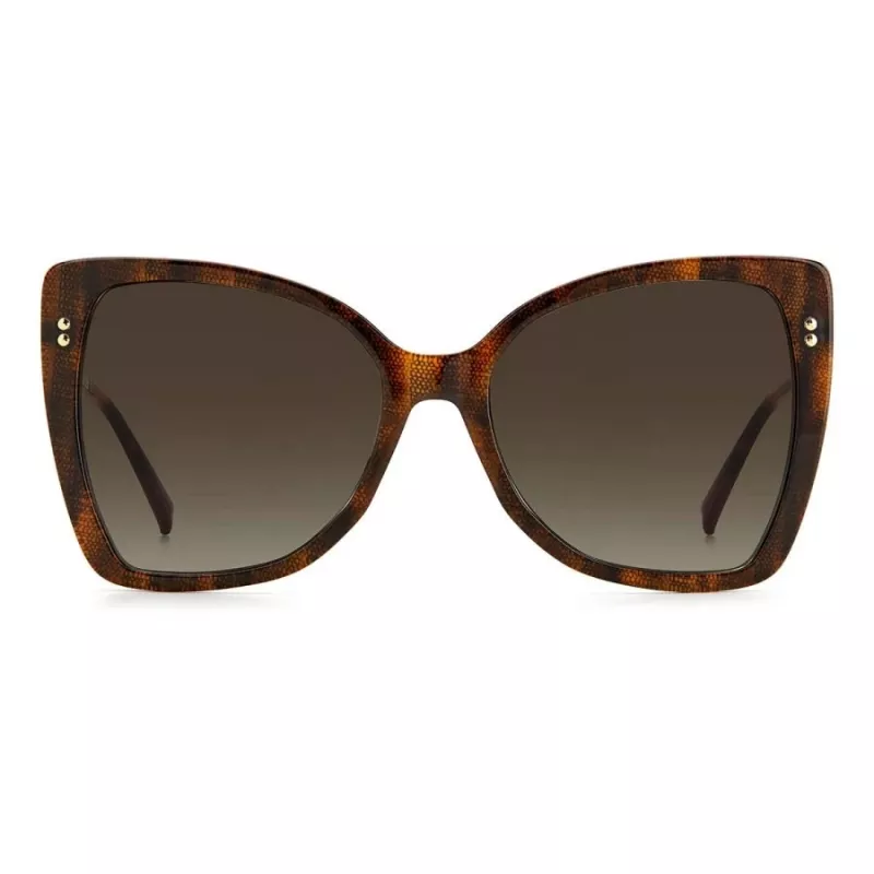 MISSONI dámske slnečné okuliare MIS0083S086 - motýlí acetátový rám, hnedé gradientové šošovky, 58 mm