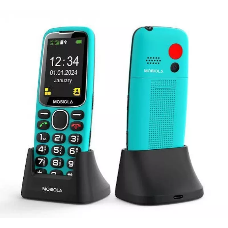 Mobiola MB4120 tlačidlový telefón, Tyrkysová