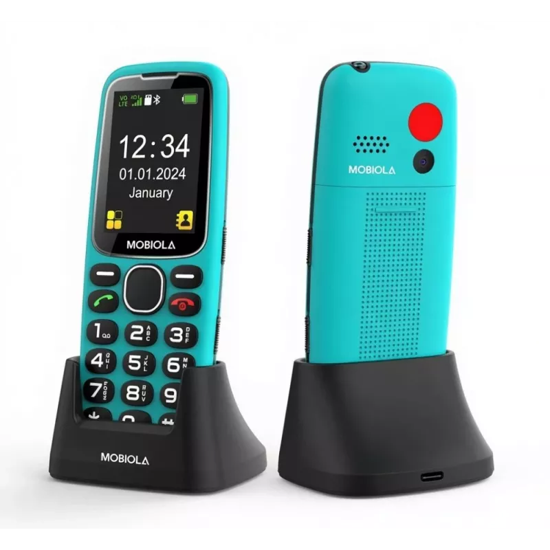 Mobiola MB4120 tlačidlový telefón, Tyrkysová
