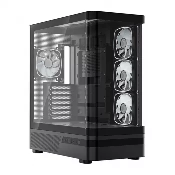 MODECOM Volcano AQ100 ARGB Midi-Tower PC skriňa - čierna