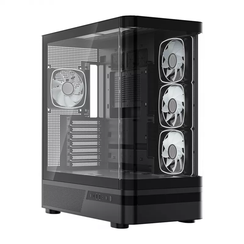 MODECOM Volcano AQ100 ARGB Midi-Tower PC skriňa - čierna