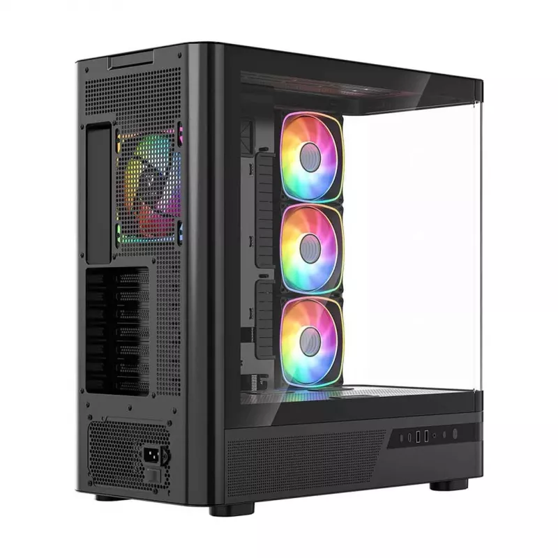 MODECOM Volcano AQ100 ARGB Midi-Tower PC skriňa - čierna