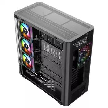 MODECOM Volcano AQ100 ARGB Midi-Tower PC skriňa - čierna