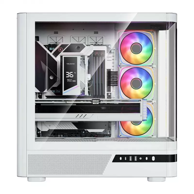 MODECOM Volcano AQ100 ARGB Midi-Tower biely