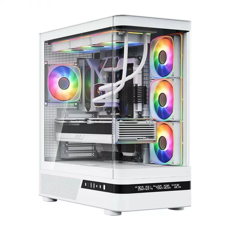 MODECOM Volcano AQ200 ARGB Midi-Tower skriňa biela