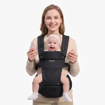 Momcozy nosič na dieťa s bedrovým sedadlom čierny