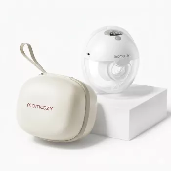 Momcozy M5 smart nositeľná odsávačka mlieka – single, sivá, ovládanie cez aplikáciu, bezdrôtová, hands-free
