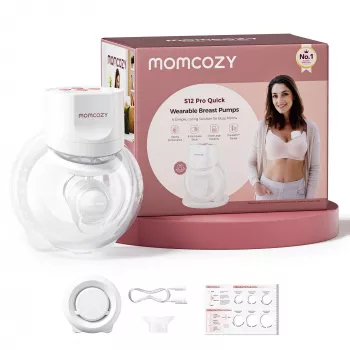 MOMCOZY S12 PRO+ prenosná odsávačka mlieka biela jednoduché balenie