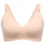 Momcozy YN46 bezšvová podporná podprsenka s kvetinovým vzorom dojčiaca podprsenka push-up béžová veľkosť M