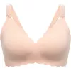Momcozy YN46 bezšvová podporná podprsenka s kvetinovým vzorom a Jelly Strip, push-up, béžová kvetinová, veľkosť XL