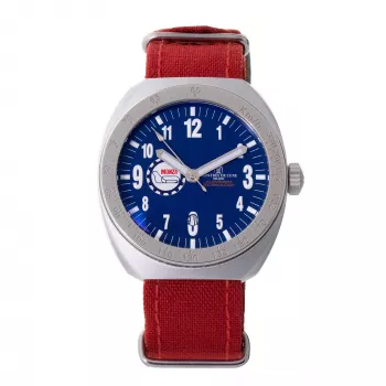 Montres de Luxe unisex quartz hodinky 42mm nerezové puzdro modrý ciferník kožený náramok 09MON-ALKZBLU