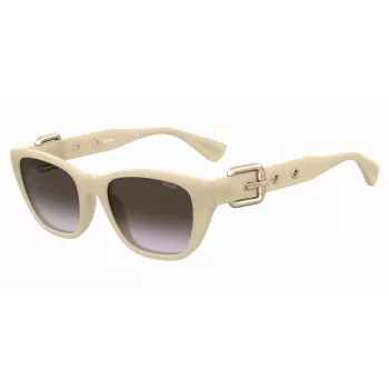 MOSCHINO MOS130-S-SZJ dámske slnečné okuliare Havana acetát hranatý rám hnedé gradientové sklá 55 mm
