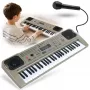 MQ 807 USB elektronický výukový keyboard, 61 klávesov, 16 zvukov, 10 rytmov, sivý