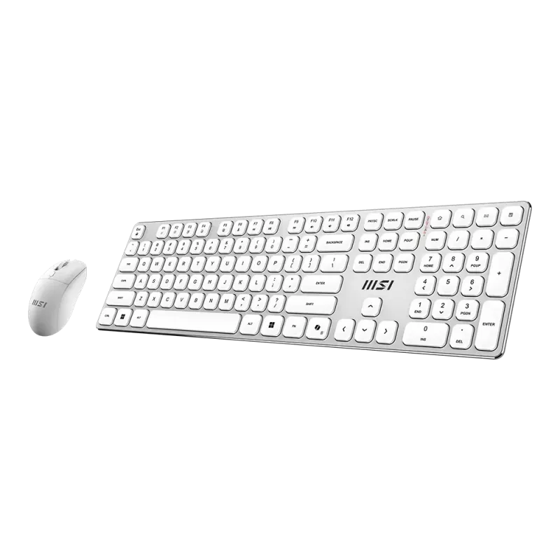 MSI Forge K210 Wireless Combo White US - sada klávesnice a myši
