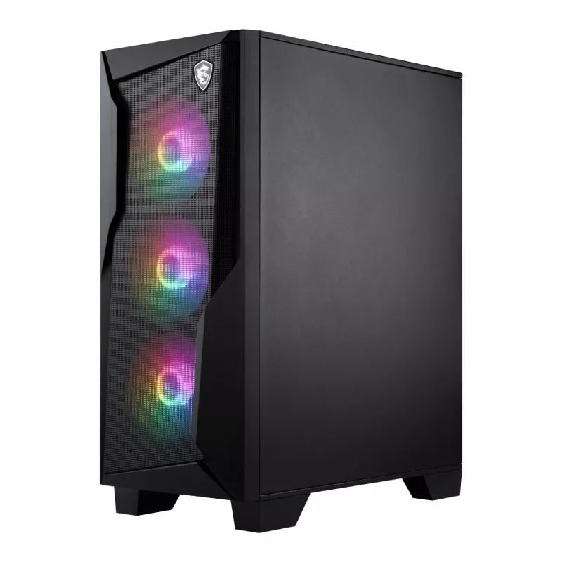 MSI MAG FORGE 130A Airflow ATX Mid-Tower herná skriňa - čierna, temperované sklo, 4x ARGB ventilátory