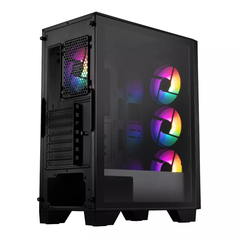 MSI MAG FORGE 130A Airflow ATX Mid-Tower herná skriňa - čierna, temperované sklo, 4x ARGB ventilátory