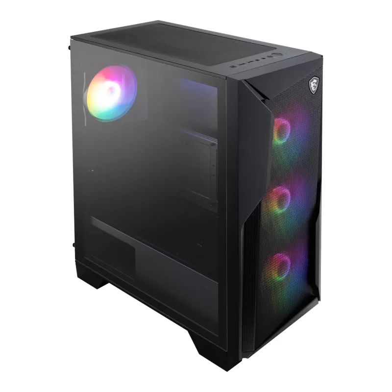 MSI MAG FORGE 130A Airflow ATX Mid-Tower herná skriňa - čierna, temperované sklo, 4x ARGB ventilátory