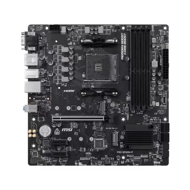 MSI PRO B550M-P základná doska, AMD AM4, B550, Micro-ATX, 4x DDR4, 128GB Max, Dual M.2, Gigabit LAN