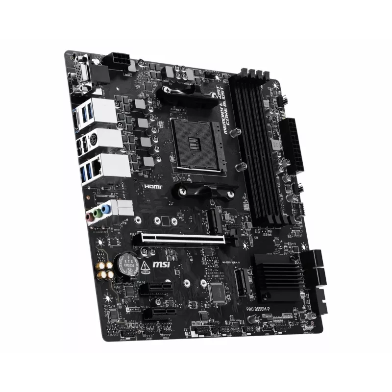 MSI PRO B550M-P základná doska, AMD AM4, B550, Micro-ATX, 4x DDR4, 128GB Max, Dual M.2, Gigabit LAN