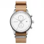MVMT dámske hodinky D-MV01-WT (42mm) – biely ciferník, biely kožený remienok