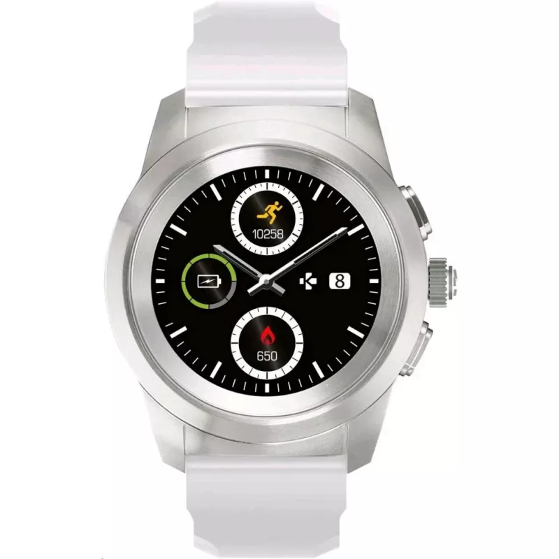 MyKronoz ZeTime smartwatch strieborná/biela silikón plochý