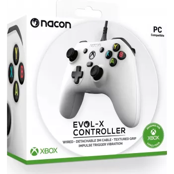 NACON EVOL-X drôtový ovládač pre Xbox Series X|S, Xbox One, PC - biela