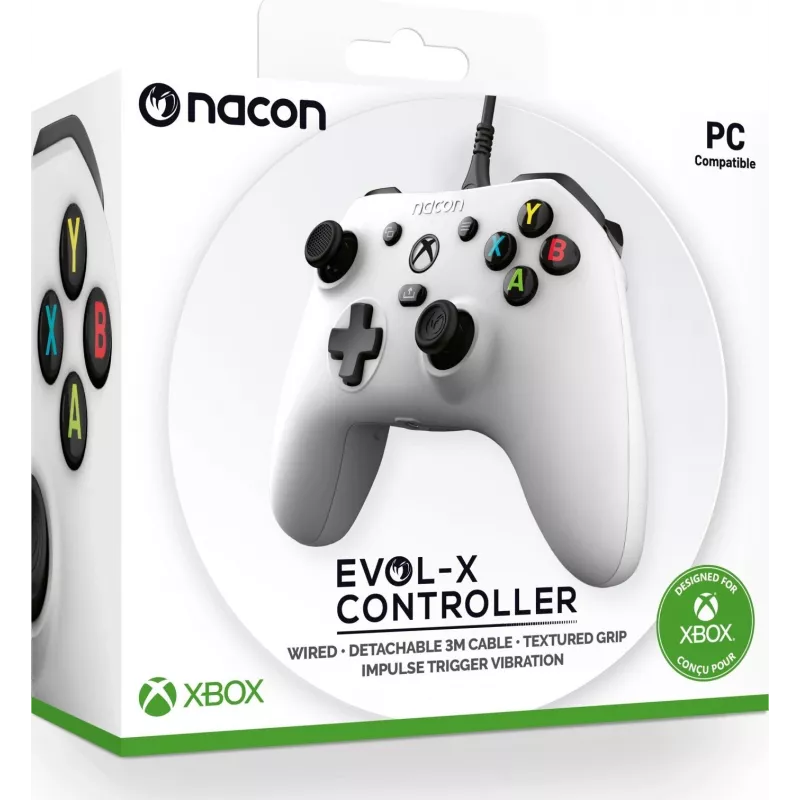 NACON EVOL-X drôtový ovládač pre Xbox Series X|S, Xbox One, PC - biely