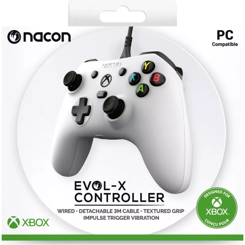 NACON EVOL-X drôtový ovládač pre Xbox Series X|S, Xbox One, PC - biely