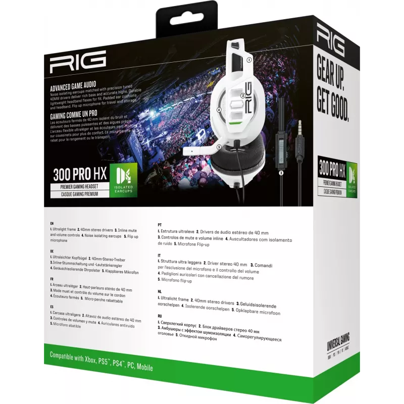 NACON RIG 300HX herný headset pre Xbox, biela