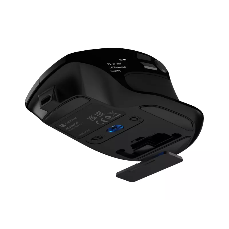 Natec Jaguar Pro bezdrôtová herná myš, 2,4 GHz + Bluetooth, 4000 DPI, čierna